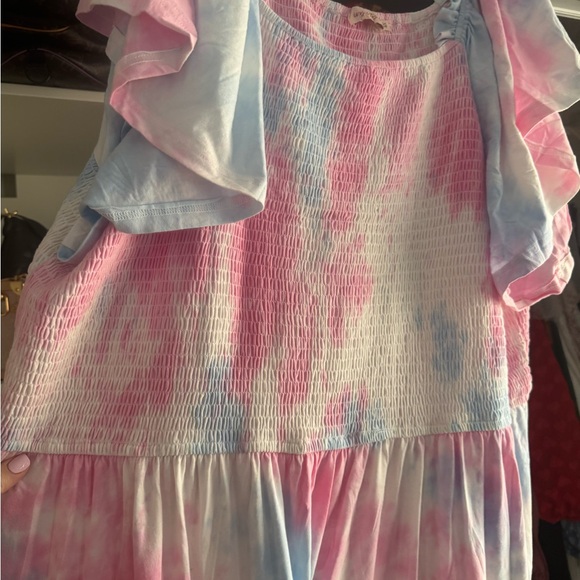 Ivy City Co Pink and Blue Midi Dress - Picture 6 of 9